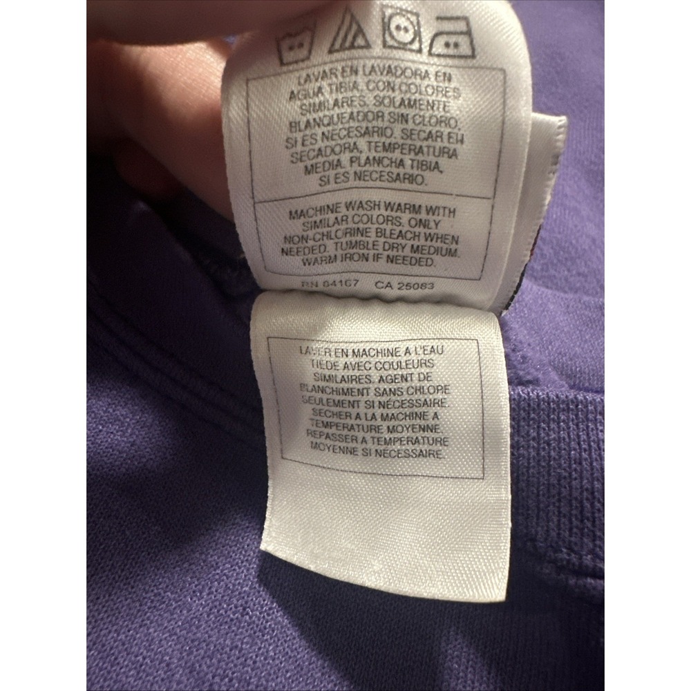 VTG Disney Store Eeyore Sweatshirt Size XL Purple Smile is a Frown Upside Down - Picture 9 of 9